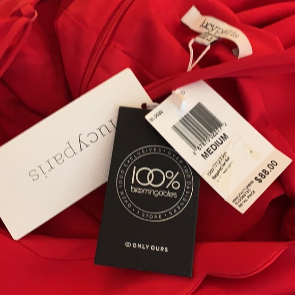 Red Scalloped Neck Flirty Dress - Picture 5 of 5